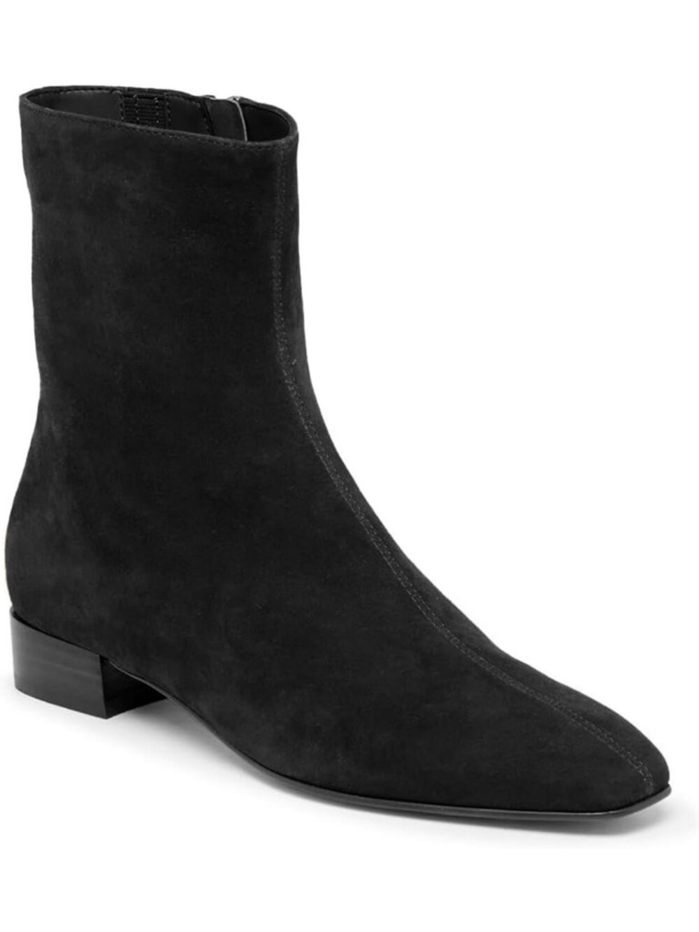 Stylish Women's Chunky Low Heel Ankle Boots with Square Toe & Zipper Closure